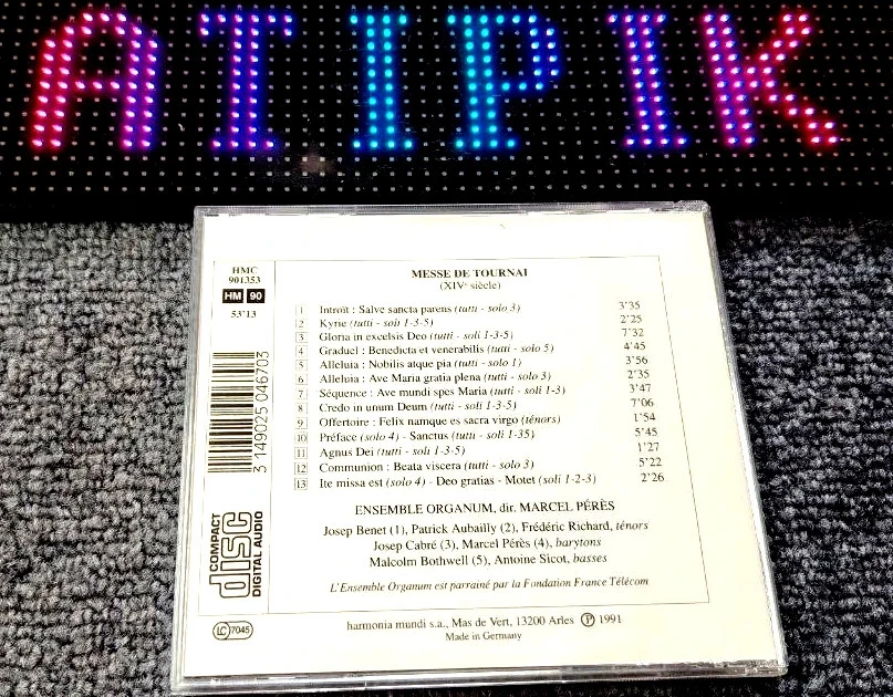 ♪Messe De Tournai - Ensemble Organum CD Rare & Original Harmonia Mundi 1991♥ – photo 2